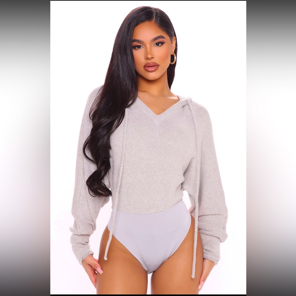 FASHION NOVA: Cozy With You Hooded Bodysuit